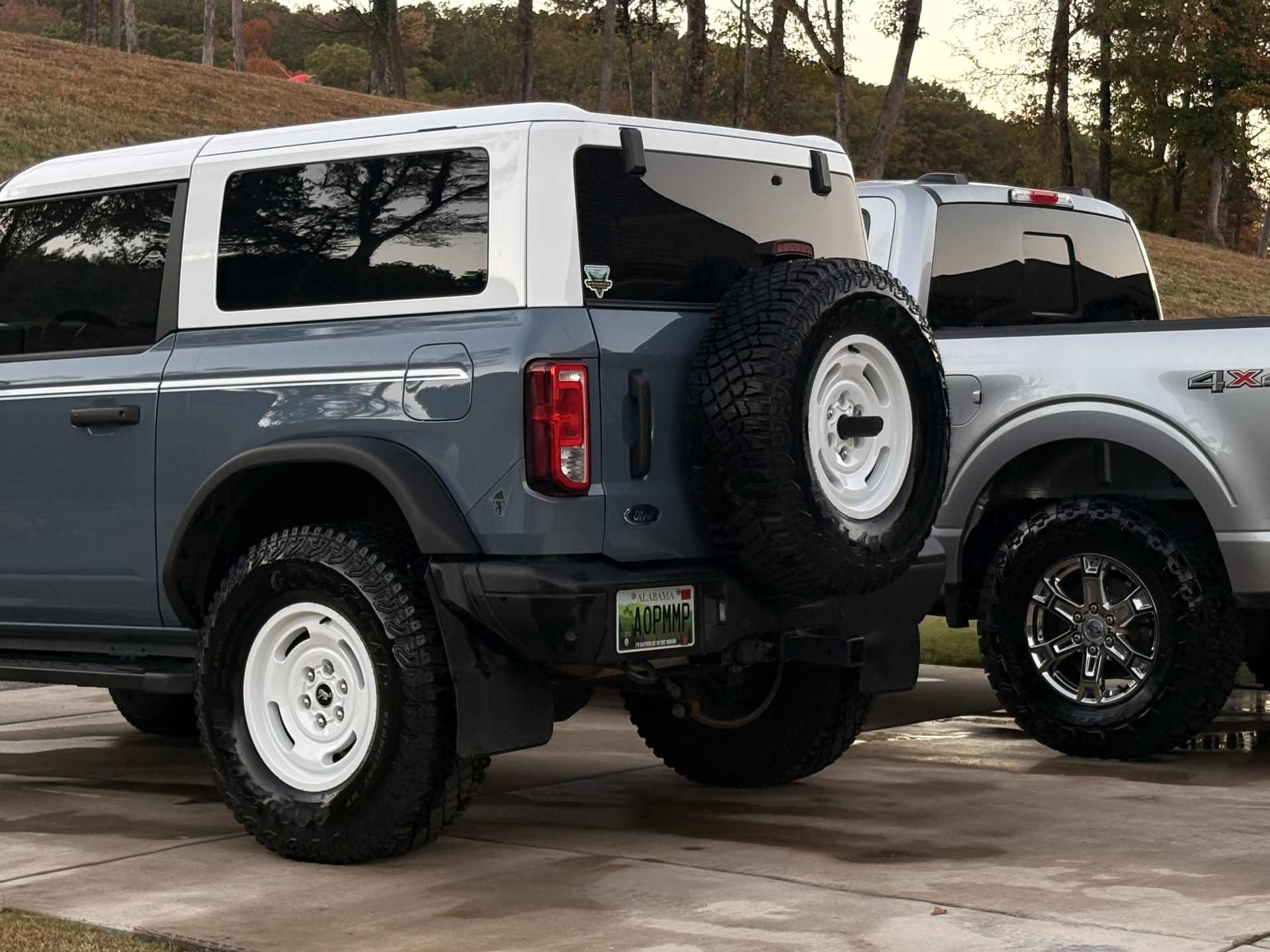 Ford Bronco rear quarter gleaming after a JP's Mobile Detailing wash